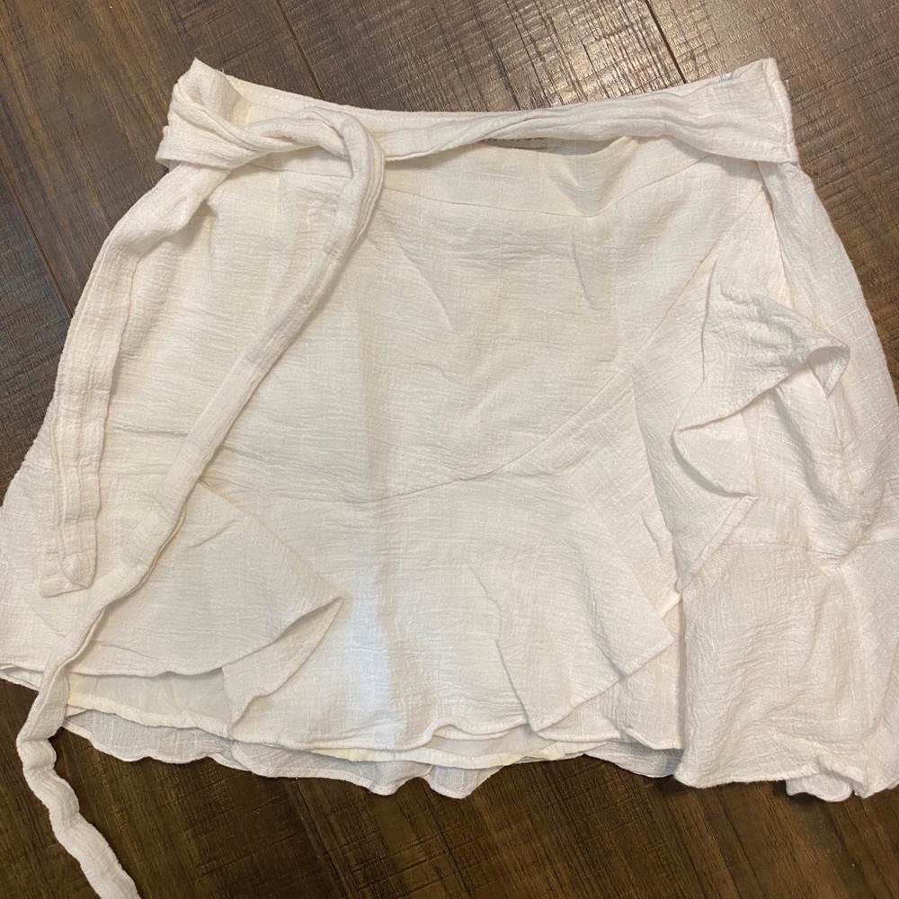 White mini skirt